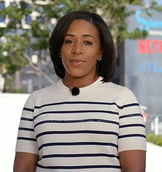 Dana Griffin’s white striped tee on NBC News Daily