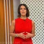 Dana Jacobson’s red sleeveless jumpsuit on CBS Mornings