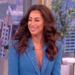 Danielle Jonas’s blue embellished blazer on The View