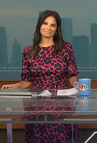 Darlene's black and pink floral dress on Today