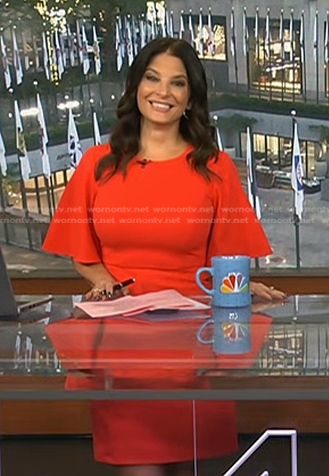 Darlene’s red flutter sleeve dress on Today