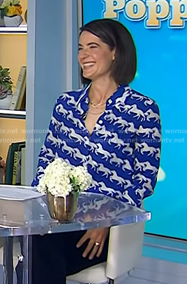 Daryn Carp’s blue horse print shirt on Today