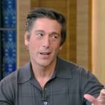 David Muir’s gray plaid polo on Live with Kelly and Mark