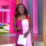 Deborah’s pink colorblock dress on Good Morning America