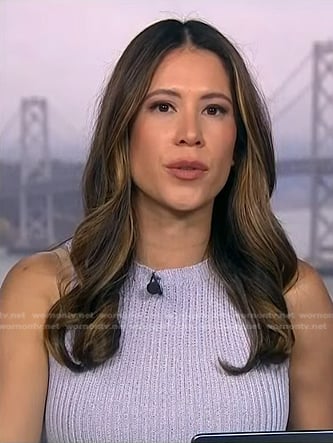 Deirdre’s lilac sleeveless knit top on NBC News Daily