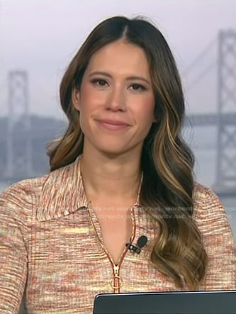 Deirdre’s orange space dye zip sweater on NBC News Daily