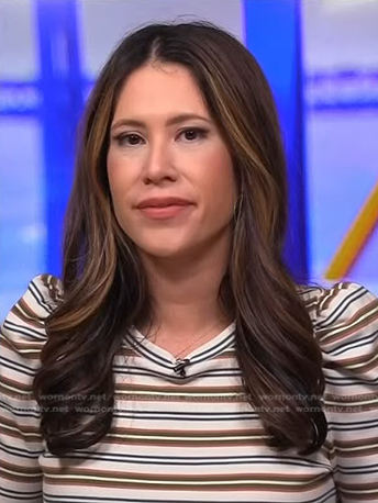 Deirdre's striped puff sleeve top on NBC News Daily