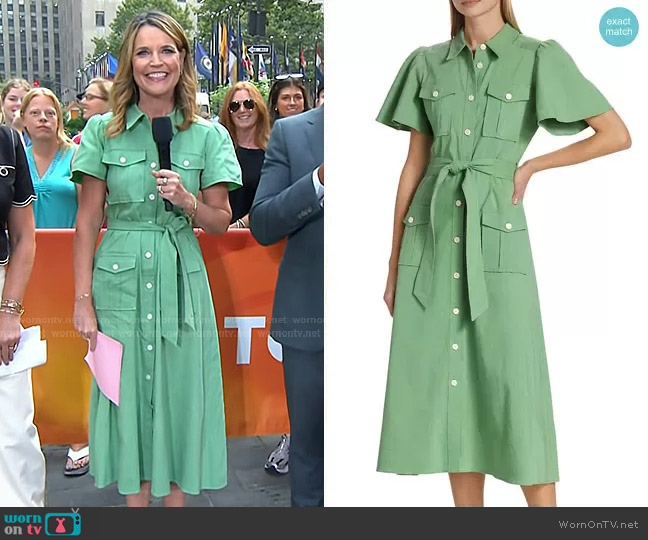 Derek Lam 10 Crosby Judy Belted Cargo Shirtdress worn by Savannah Guthrie on Today