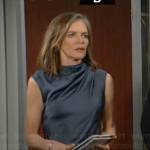 Diane’s blue draped satin dress on The Young and the Restless