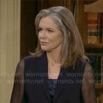 Diane’s navy blazer with sheer sleeves on The Young and the Restless