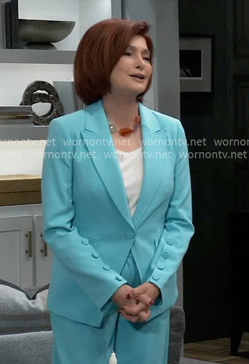 Diane's turquoise blue suit on General Hospital