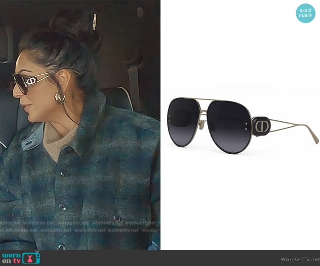 Dior Bobby 65mm Aviator Sunglasses worn by Jessel Taank on The Real Housewives of New York City