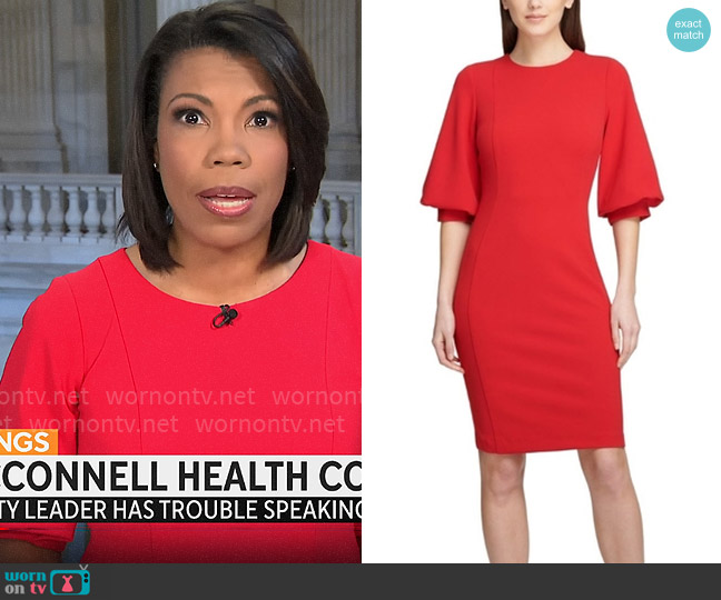 WornOnTV: Nikole Killion’s red balloon sleeve dress on CBS Mornings ...