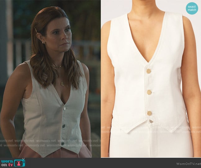 DL1961 White Vest worn by Maddie Townsend (JoAnna Garcia Swisher) on Sweet Magnolias