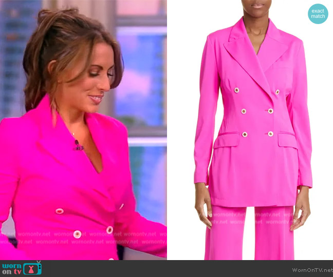 WornOnTV: Alyssa’s pink double breasted blazer and pants on The View ...