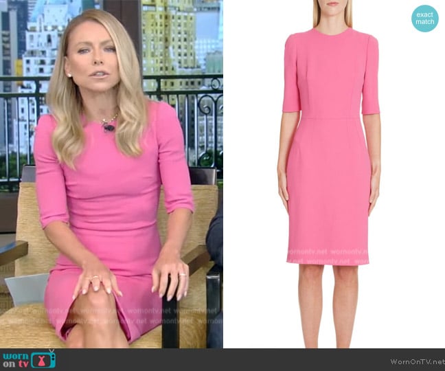 Dolce & Gabbana Cady Sheath Dress worn by Kelly Ripa on Live with Kelly and Mark