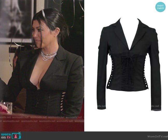 Dolce and Gabbana Lace-up Side Blazer worn by Kourtney Kardashian (Kourtney Kardashian) on The Kardashians