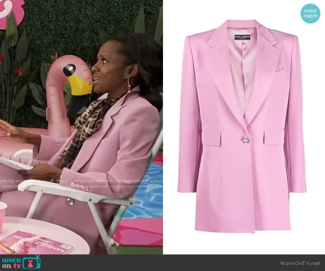 Dolce & Gabbana Single-Breasted Blazer worn by Deborah Roberts on Good Morning America