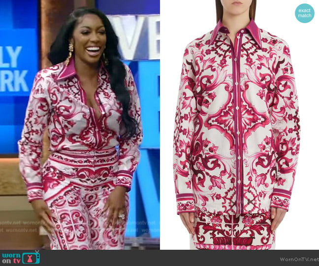 WornOnTV: Porsha Williams’ pink printed blouse and pants on Live with ...