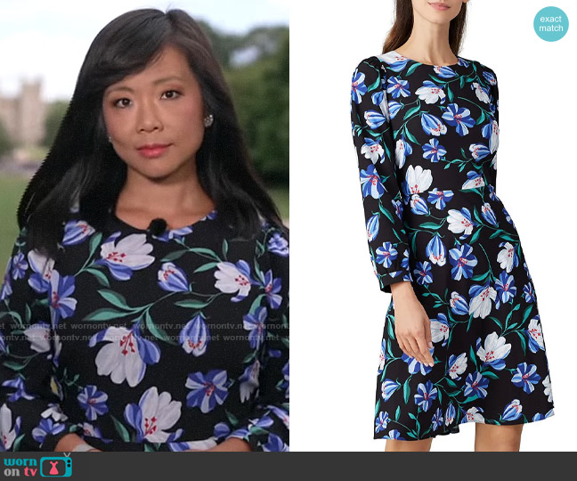 Draper James Floral Smocked Sleeve Dress worn by Weijia Jiang on CBS Mornings