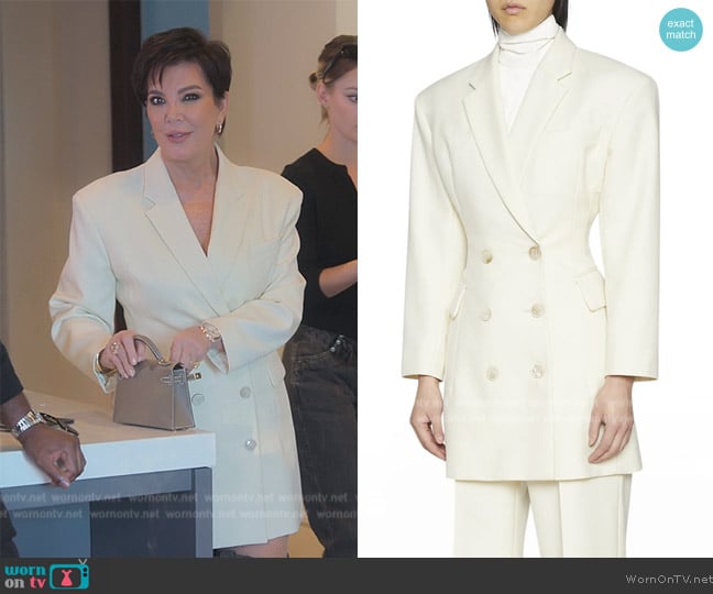 Dries Van Noten Bia Double-Breasted Hourglass Jacket worn by Kris Jenner (Kris Jenner) on The Kardashians