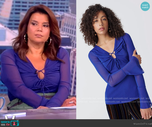 Diane Von Furstenburg Lyric Top worn by Ana Navarro on The View