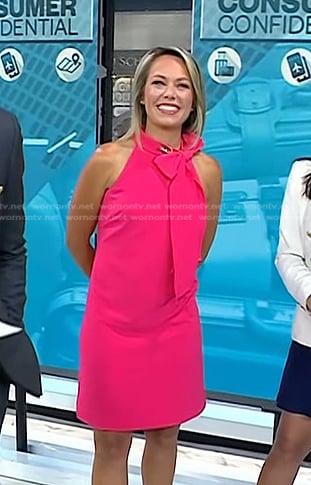 Dylan’s pink tie neck mini dress on Today