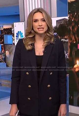 Ellison’s navy double breasted blazer on NBC News Daily