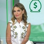 Savannah’s white embroidered shirtdress on Today
