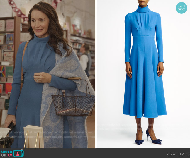 Emilia Wickstead Oakley Double Crepe Midi Dress worn by Charlotte York (Kristin Davis) on And Just Like That