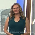 Emily West’s green ruffle neck sheath dress on Today