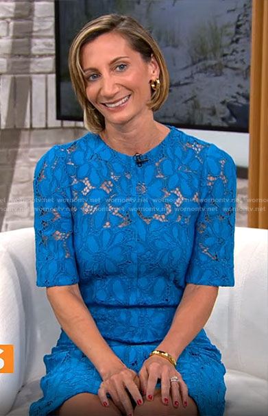 Emma Rosenblum’s blue lace dress on CBS Mornings