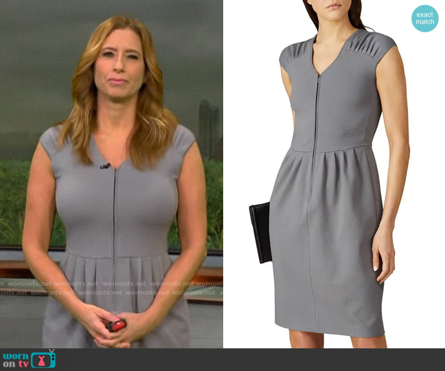 Emporio Armani Cap Sleeve Jersey Dress worn by Stephanie Abrams on CBS Mornings