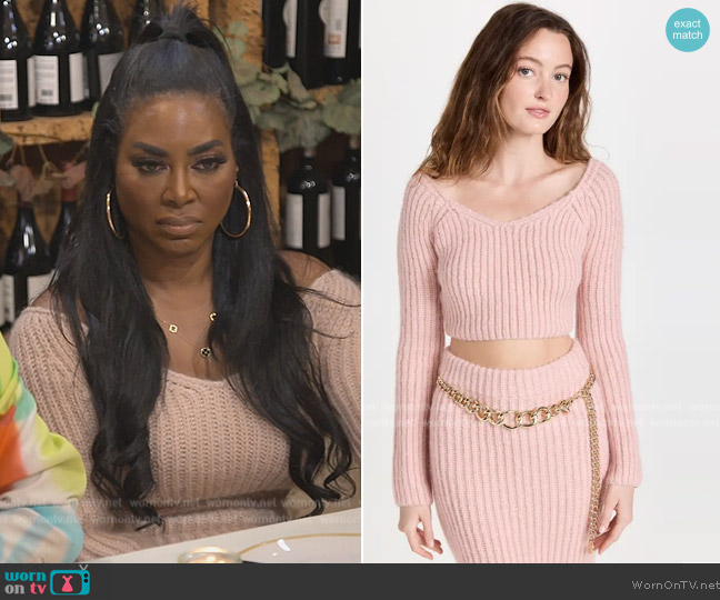 Endless Rose Cropped Knit Sweater worn by Kenya Moore on The Real Housewives of Atlanta