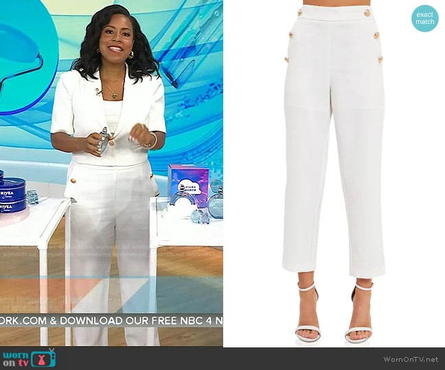 Endless Rose Side Button Trousers worn by Sheinelle Jones on Today