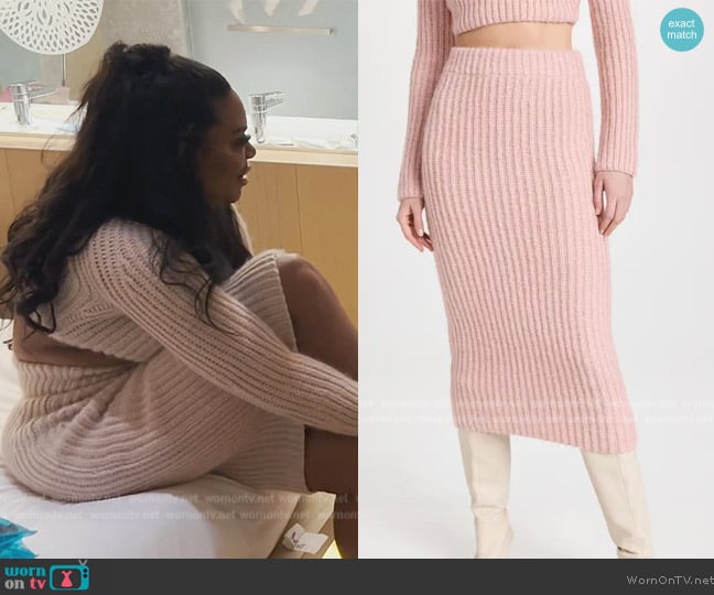 Endless Rose Knit Midi Skirt worn by Kenya Moore on The Real Housewives of Atlanta