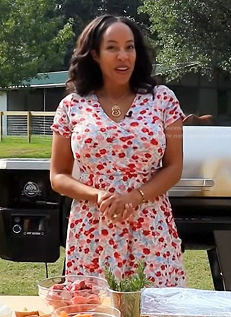 Erica’s floral print wrap dress on Today