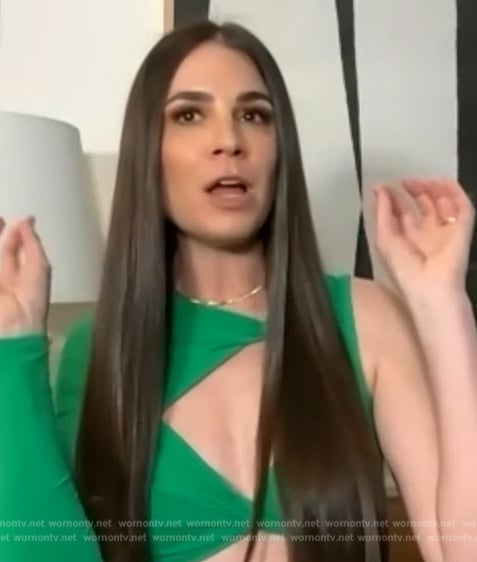 Erica Wark’s green cutout top on Access Hollywood