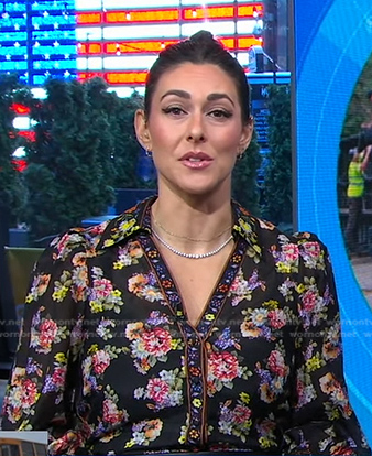 Erielle’s black floral blouse on Good Morning America