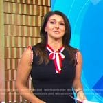 Erielle’s black striped tie neck dress on Good Morning America