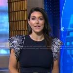 Erielle’s navy broderie ruffle top on Good Morning America