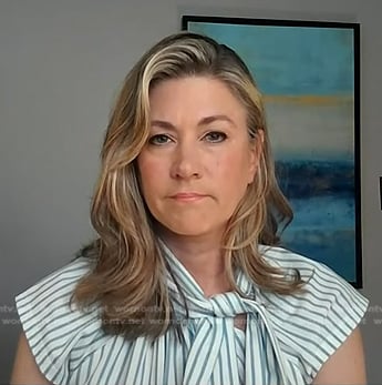 Erika Edwards’s striped tie neck top on NBC News Daily