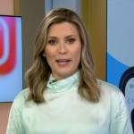 Erin McLaughlin’s mint cowl neck top on NBC News Daily