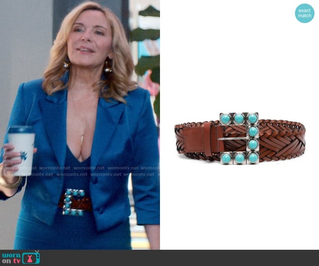 Etro Interwoven Design Buckle Belt worn by Madolyn Addison (Kim Cattrall) on Glamorous