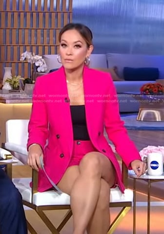 Eva’s hot pink blazer and shorts on Good Morning America