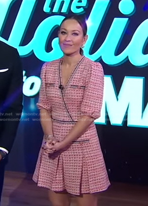 WornOnTV: Eva's pink tweed dress on Good Morning America, Eva Pilgrim