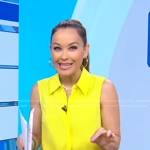 Eva’s yellow sleeveless collar shirt on Good Morning America