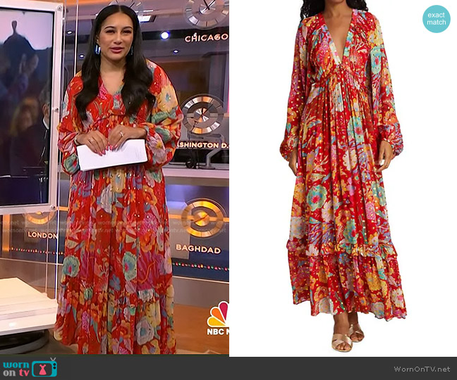 Farm Rio Hudson Floral Maxi Dress worn by Morgan Radford on NBC News Daily