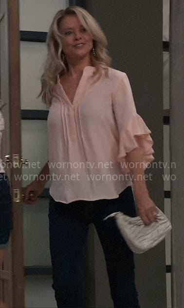 Felicia's peach pink blouse on General Hospital