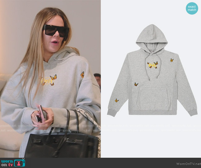 WornOnTV: Khloe’s gray butterfly embroidered hoodie on The Kardashians ...